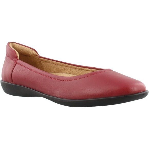 Naturalizer Women's Red Closed Rounded Toe Slip on Flexy Ballet Flat Shoes - Picture 3 of 8
